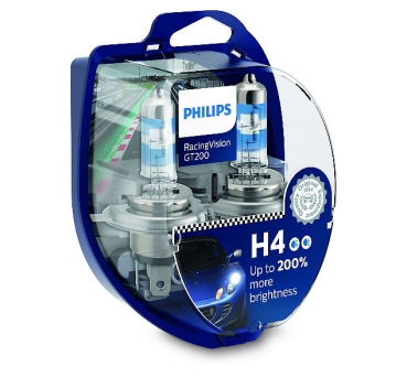 Philips H4 RacingVision GT200 +200% mehr Licht Duobox