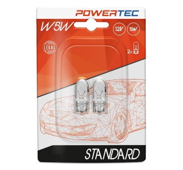 Powertec by M-Tech W5W T10 Standard 12V 5W Duoblister