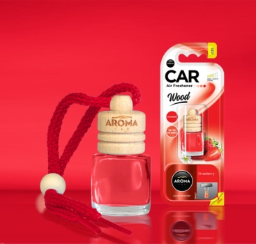 Aroma Auto Lufterfrischer Innenraumduft Wood Little Bottle Strawberry