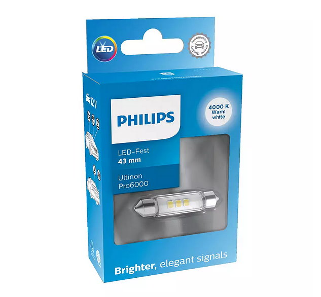 Daylights Austria - Philips C5W 43mm LED Ultinon Pro6000 SI 4000K Soffitte
