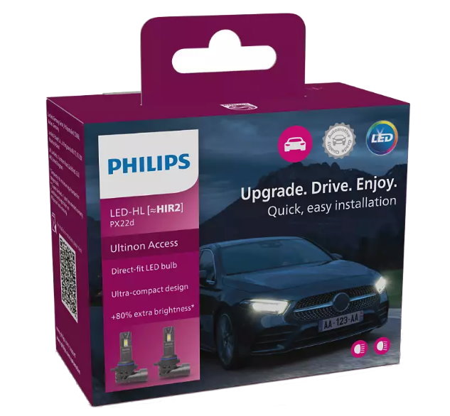 2x Ampoules LED HIR2 PHILIPS Ultinon Access 6000K - Plug and Play