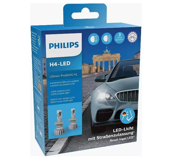 Philips H4 Ultinon Pro6000 HL LED Headlight +230% 5800K Duobox